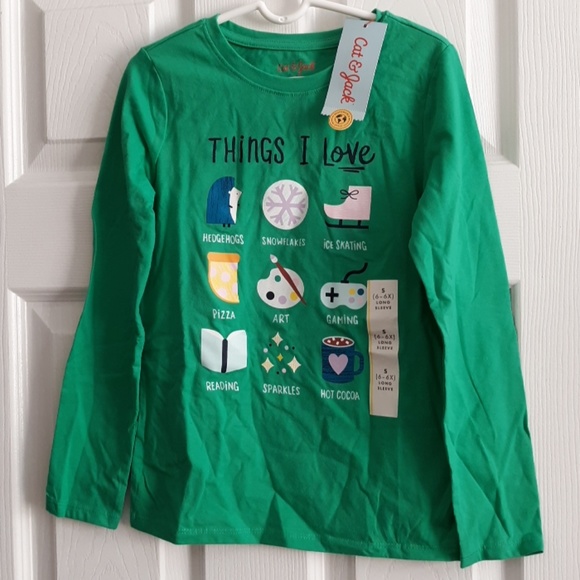 Cat & Jack Other - Cat & Jack "Things I Love" long sleeve T-shirt NWT
